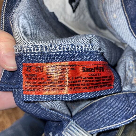 Bulwark FR Men’s Straight Jeans Size 42 X 32 Dark Blue Workwear Rugged NWOT - Picture 3 of 12